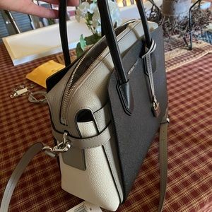 Mercer Medium Tri-Color Pebbled Leather Satchel